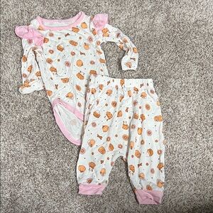 Milkberry Bamboo Fall Pumpkin Spice Pajama Set